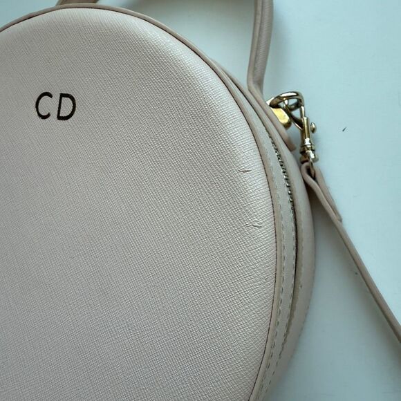 TDE The Daily Edited Round Circle Top Handle Crossbody Bag, Light Pink Saffiano - Picture 4 of 8